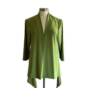 Women’s Chaus of NY XL top Green w/Gold Zipper Shoulder Accent V Neckline Roomy